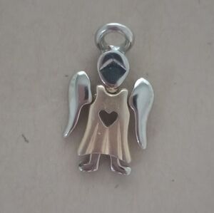 Vintage GCI Silver and Gold Angel Pendant  Cutout Heart